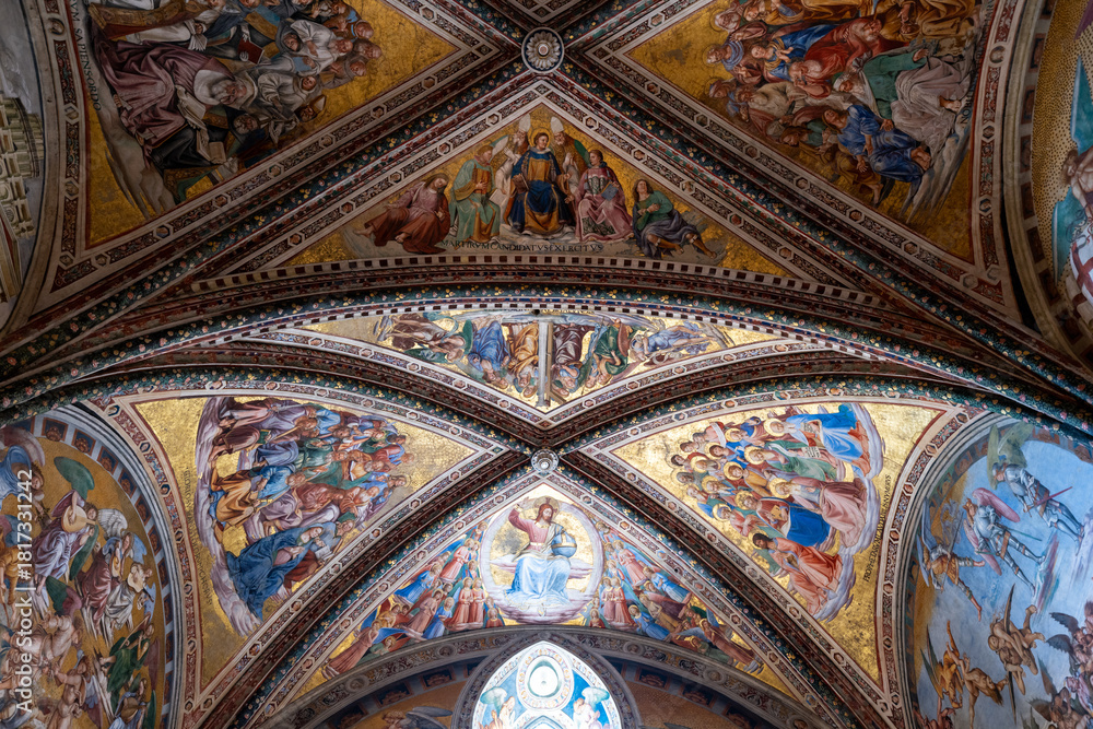 Obraz premium Chapel of the Madonna di San Brizio Ceiling - Orvieto, Italy