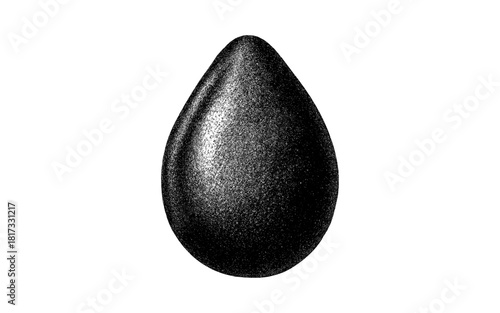 Textured teardrop shape with grunge effect on white background