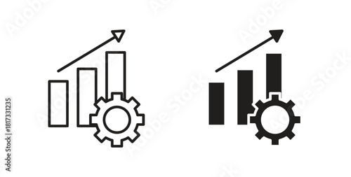 Productivity icons, vector symbols. filled flat sign