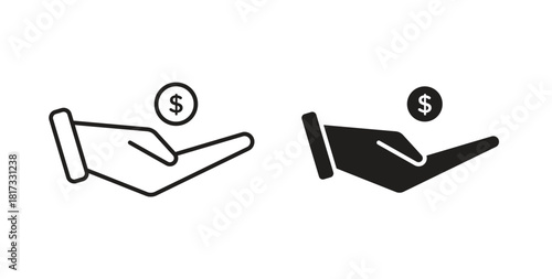 Profit icons, vector symbols. filled flat sign