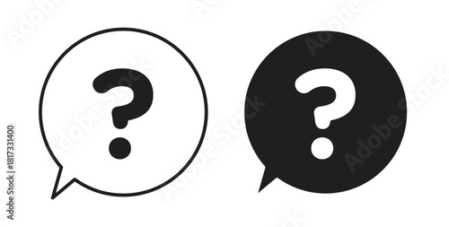 Question mark icons, vector symbols. filled flat sign