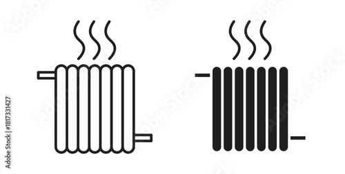 Radiator icons, vector symbols. filled flat sign