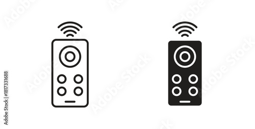 Remote control icons, vector symbols. filled flat sign