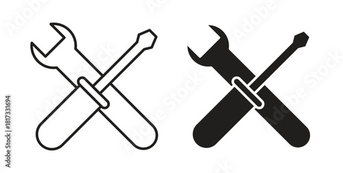 Repair icons, vector symbols. filled flat sign