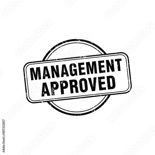 Management approved rubber stamp imprint grunge office label agreement vector illustration