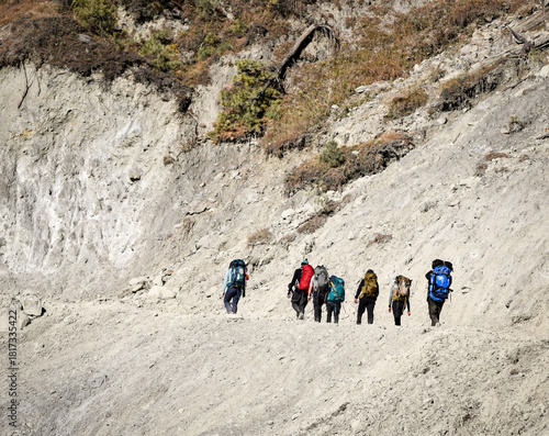 group of hikers on the trail