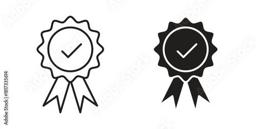 Rosette icons, vector symbols. filled flat sign