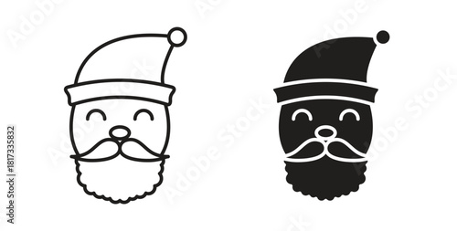 Santa Claus icons, vector symbols. filled flat sign