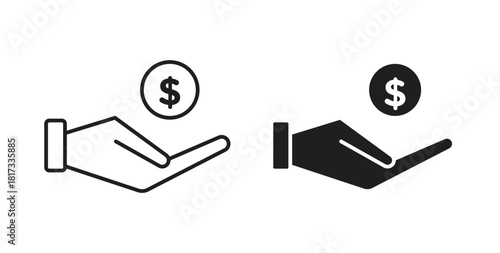 Savings icons, vector symbols. filled flat sign