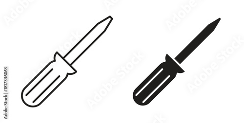 Screwdriver icons, vector symbols. filled flat sign