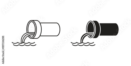 Sewage icons, vector symbols. filled flat sign