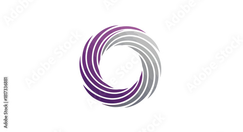 Abstract Geometric Design with Circular Formation and Modern Appearance on White Background