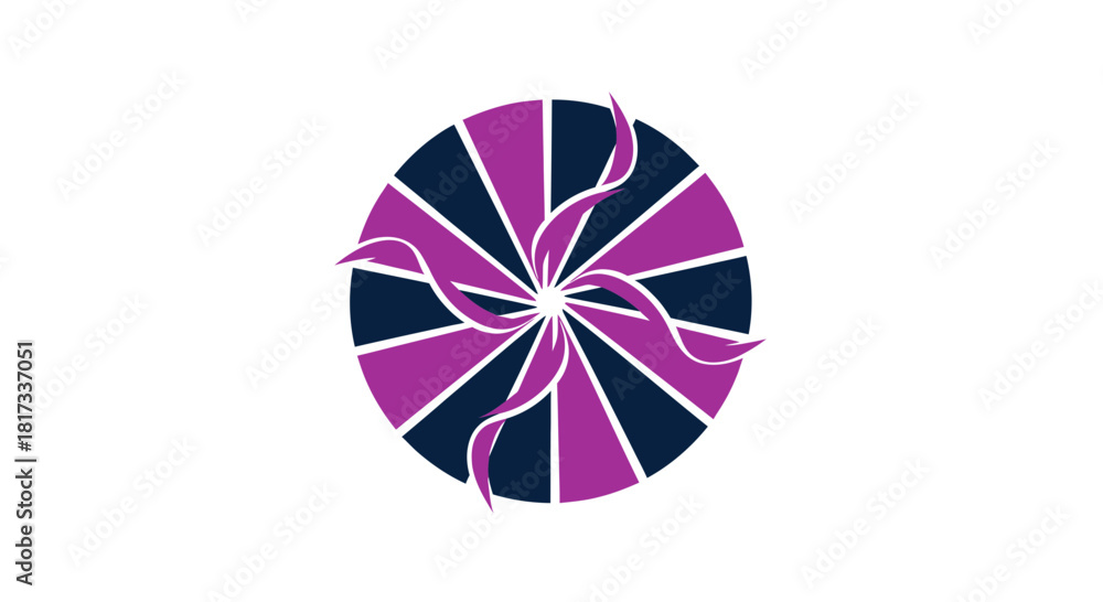 Obraz premium Abstract Geometric Design With Purple Pattern And Circular Shape Formation