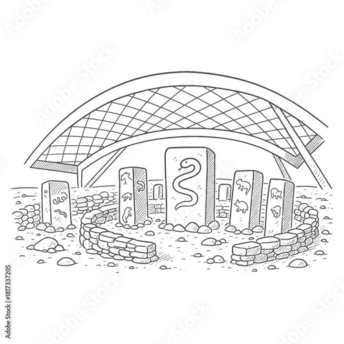 Discovery Of Ancient Symbols And Great Structures Among The Ruins Of The Neolithic Era.