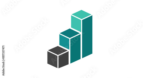 Abstract Geometric Diagram Illustrating Growth, Progress, and upward movement on white background