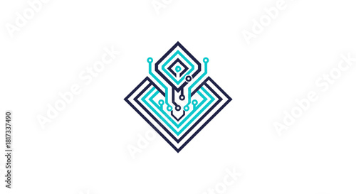 Abstract Geometric Electronic Circuit Design Representing Digital Technologies And Innovation