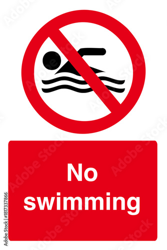 No swimming