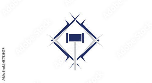 Abstract Geometric Gavel Icon Illustrating Law, Justice, And Legal Authority Visuals