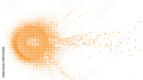 Orange Halftone Burst Vector Background for Tech Startup Posters, Digital Ads, High-Energy Abstract Branding, Creative Motion Graphics, Web Hero Sections