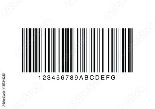 Code 128 barcode isolated on white background. Vector