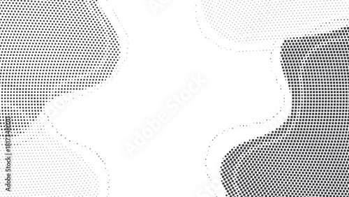 Gray Halftone Organic Frame Vector for Clean Business Templates, Minimal Presentation Slides, Modern Corporate Branding, Soft Abstract Background