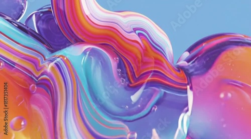 Colorful liquid blobs merging in vibrant motion, a stunning abstract background for modern design projects and creative brand visuals with a dynamic feel