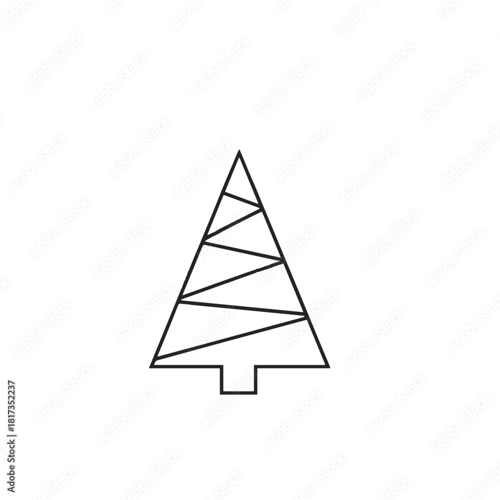Fototapeta premium Christmas tree doodle scribble drawing