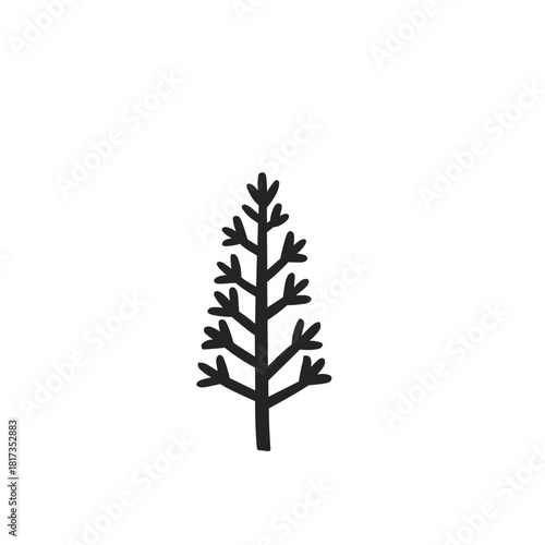 Wallpaper Mural Christmas tree hand drawing element Torontodigital.ca