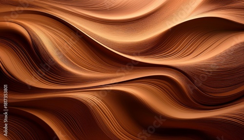 Coffee Abstract Background With Waves In Brown Tones