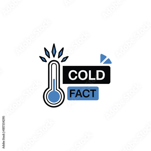 Illustration of a thermometer with cold fact text indicating a low temperature information point