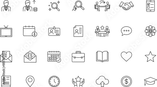 Hand drawn doodle icon set vector illustration