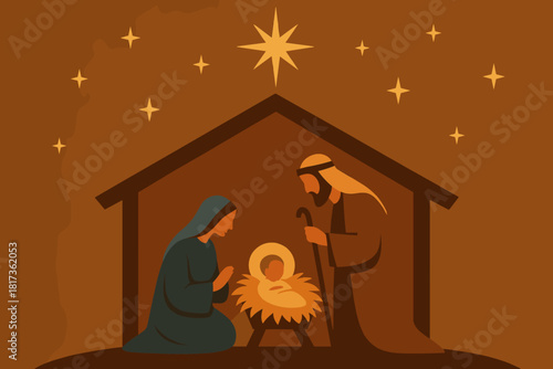 Vector bliss illustration forming above rising peaceful windows cottage golden glow christmas