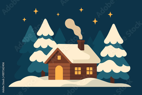 Glowing design peace illustration showing flat retreat stars winter vector cozy