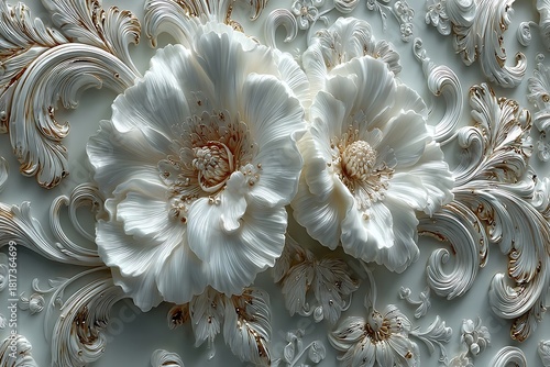 Elegant botanical flower wall texture high resolution picture