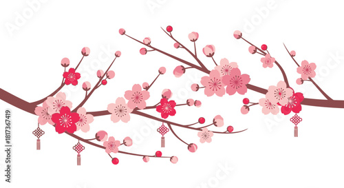 Vector Cherry Blossom Set for Chinese New Year & Lunar New Year Designs