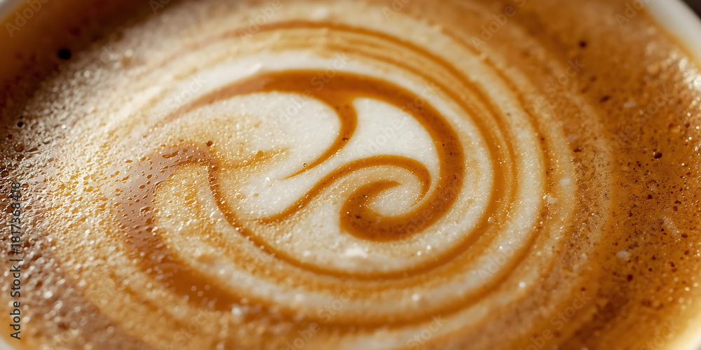 Fototapeta premium Swirling Latte Art Close-Up