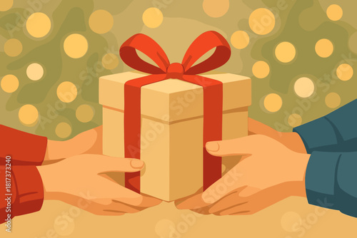 Wrapped soft adding emotional gift illustration exchange vector moment blurred ribbon harmony