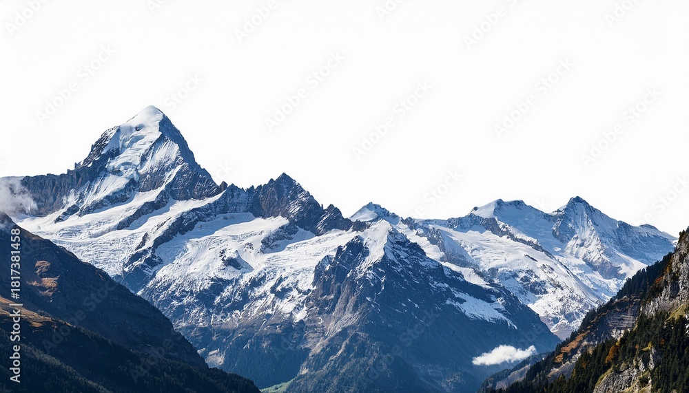 Fototapeta premium Abstract Collage Of The Swiss Alps As A Mixed Media Art Piece With A White Accent Text Area Png