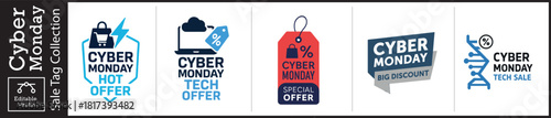Discover Cyber Monday's Amazing Deals with this Sale Tag Collection, Featuring Hot Offers, Tech Sales, and Big Discounts to Drive Holiday Shopping