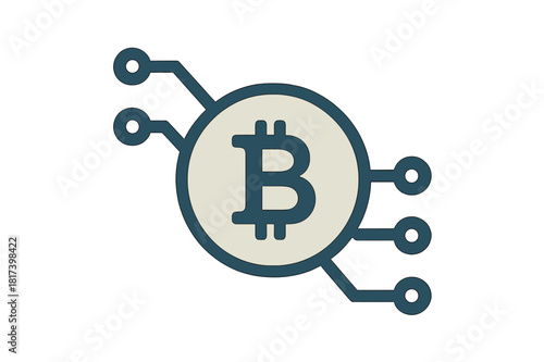 Digital currency symbol integrated into a complex decentralized network structure representing global finance and technology