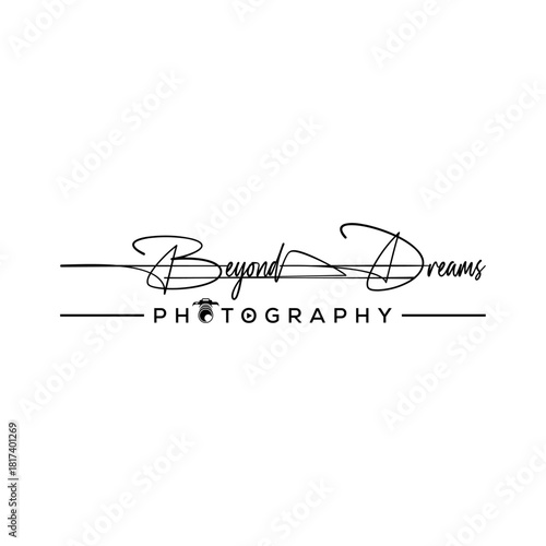 Creative Signature Photography Logo Design  Font Calligraphy Design Logotype Scripted Font Typography Photography Logo Font lettering handwritten with camera with videography icon