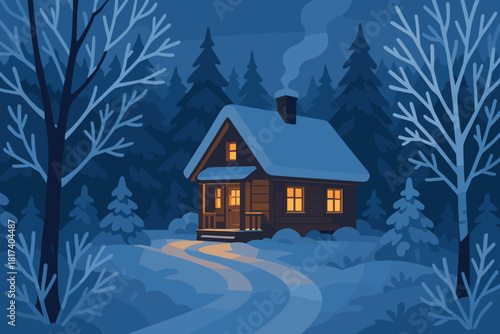 Path woods woodland from light retreat frosty deep vector front spilling cozy