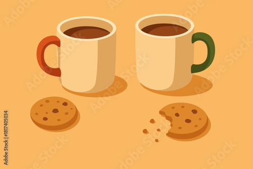 Subtle still holiday crumbs moments memory illustration minimalist left life cookies vector