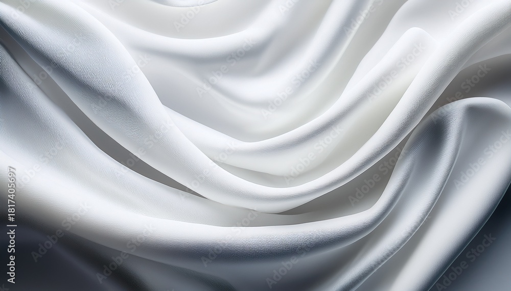 Obraz premium Elegant Abstract Of Flowing White Fabric Creates A Soft Calming And Minimalistic Background With Subtle Shades