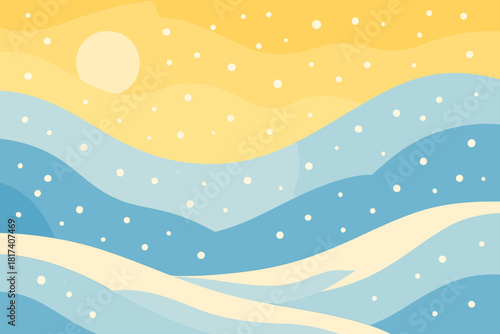 Capturing yellow snowy first illustration light snow vector blues day harmony morning