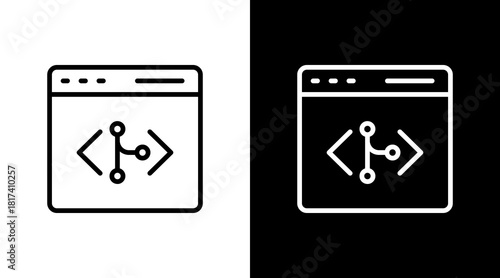 Code Merge With Icon Set Design