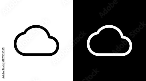 Cloud With Icon Set Design