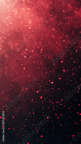 Red and white abstract blurred gradient shape on a black grainy background with noise texture creating a dynamic, modern, and artistic banner or backdrop with copy space for digital design