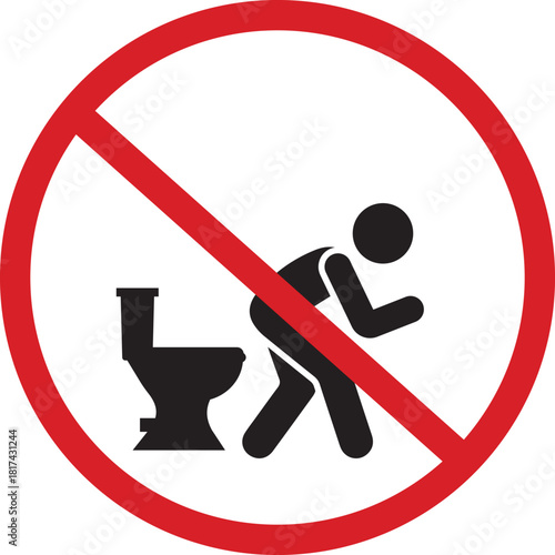 Pictogram Prohibiting Squatting on the Toilet Seat