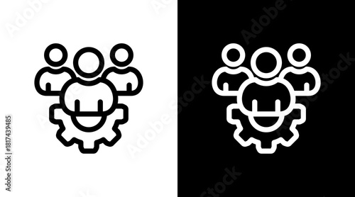 Team With Icon Set Design